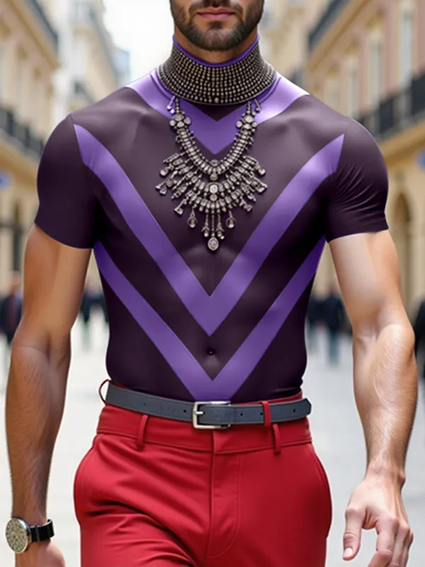 Mens Sheer Slim-Fit Short-Sleeve T-Shirt SKUL04427 sold by Incerunmen product image thumbnail 3