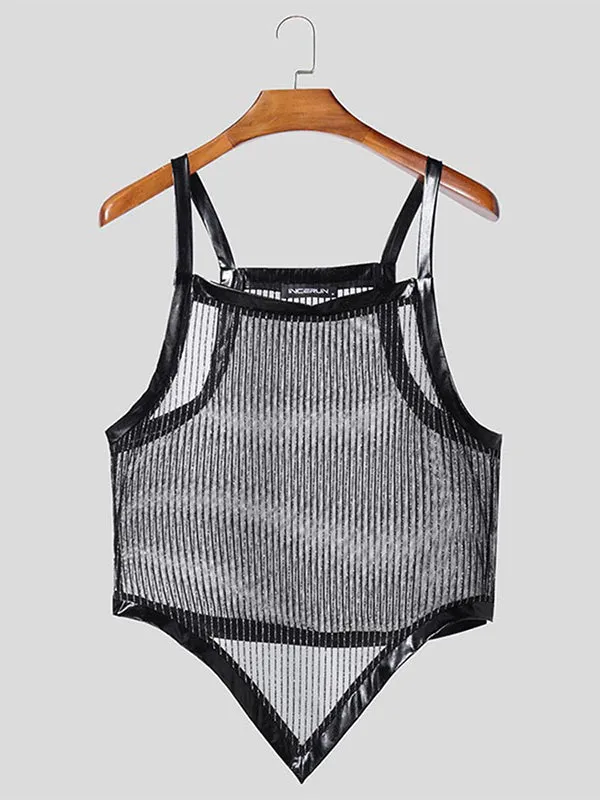 Mens Sheer Striped Mesh Tank SKUL06558 sold by Incerunmen product image thumbnail 2