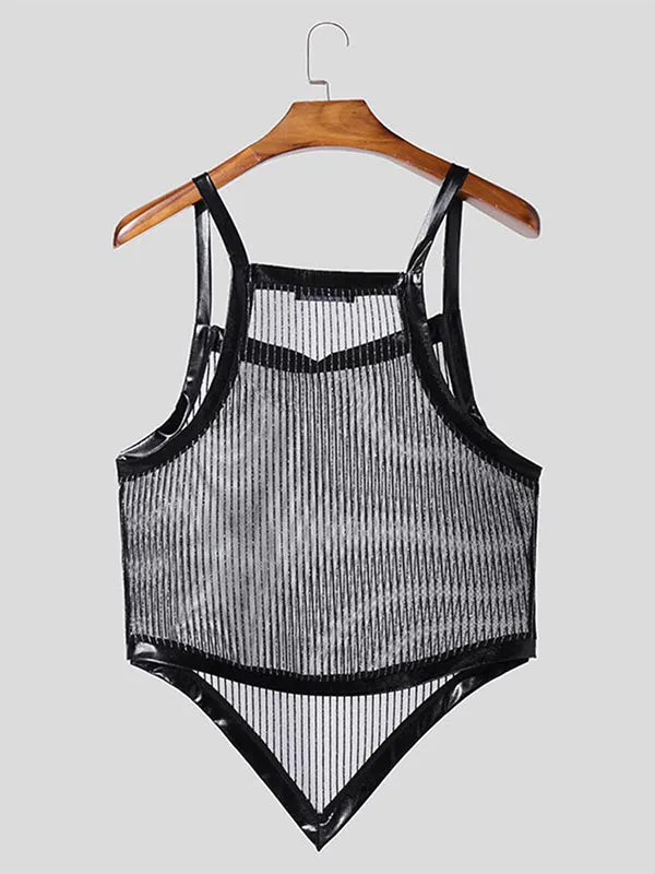 Mens Sheer Striped Mesh Tank SKUL06558 sold by Incerunmen product image thumbnail 3