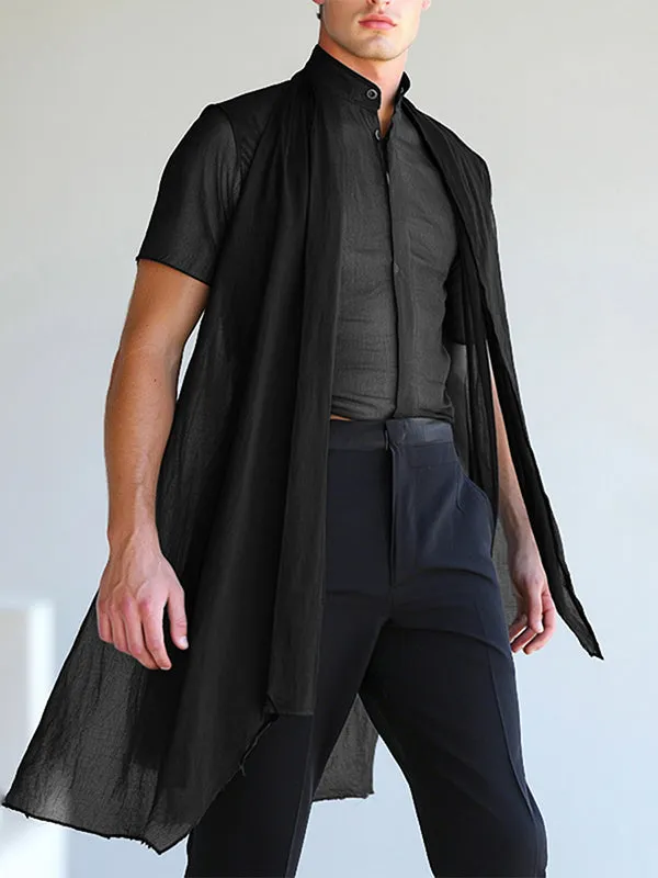 Mens Sheer Long Hem Short Sleeve Shirt SKUL05800 sold by Incerunmen