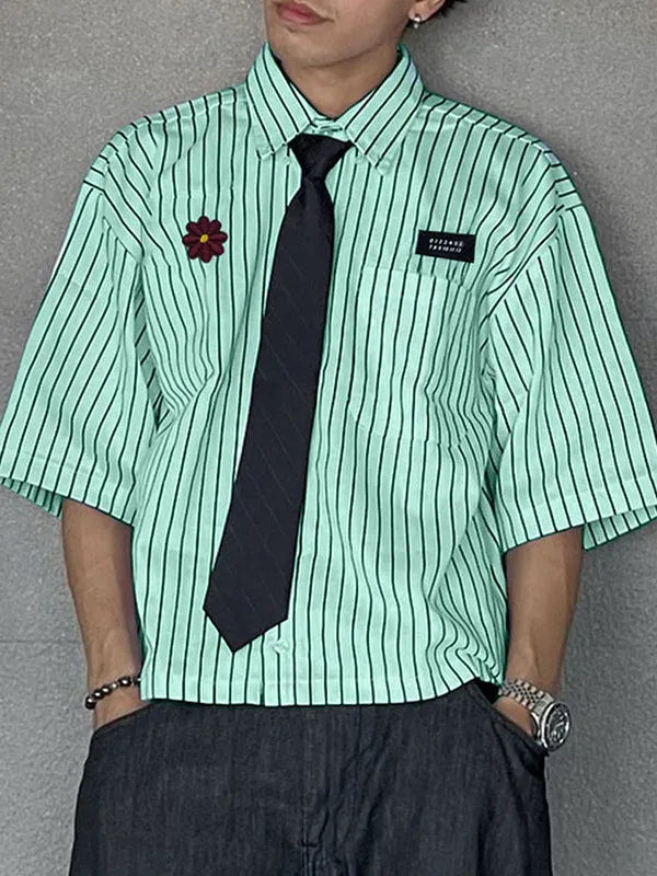 Mens Casual Striped Half Sleeve Shirt SKUL02261 sold by Incerunmen product image thumbnail 2
