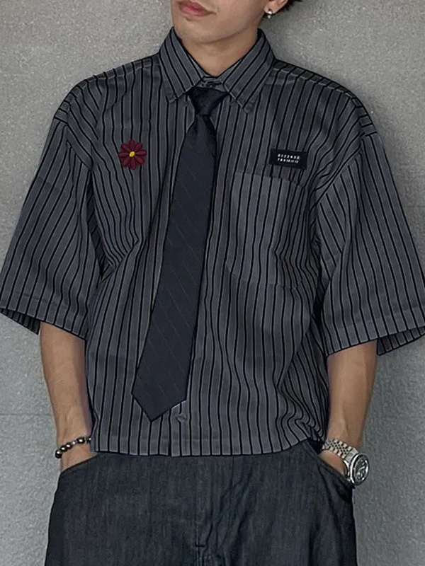 Mens Casual Striped Half Sleeve Shirt SKUL02261 sold by Incerunmen