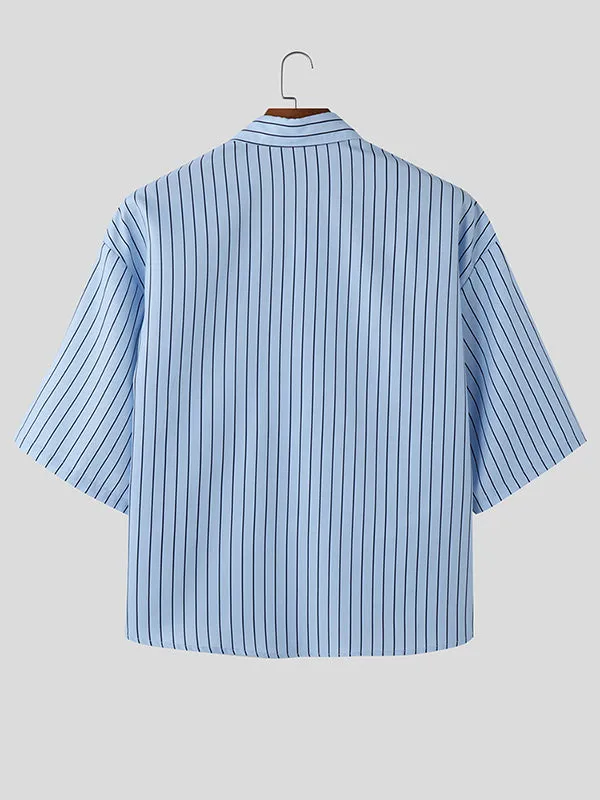 Mens Casual Striped Half Sleeve Shirt SKUL02261 sold by Incerunmen product image thumbnail 5