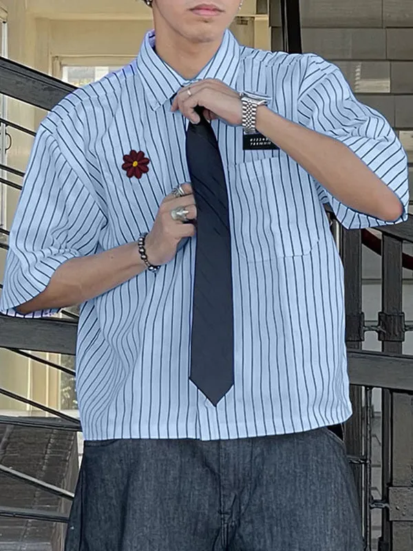 Mens Casual Striped Half Sleeve Shirt SKUL02261 sold by Incerunmen product image thumbnail 3