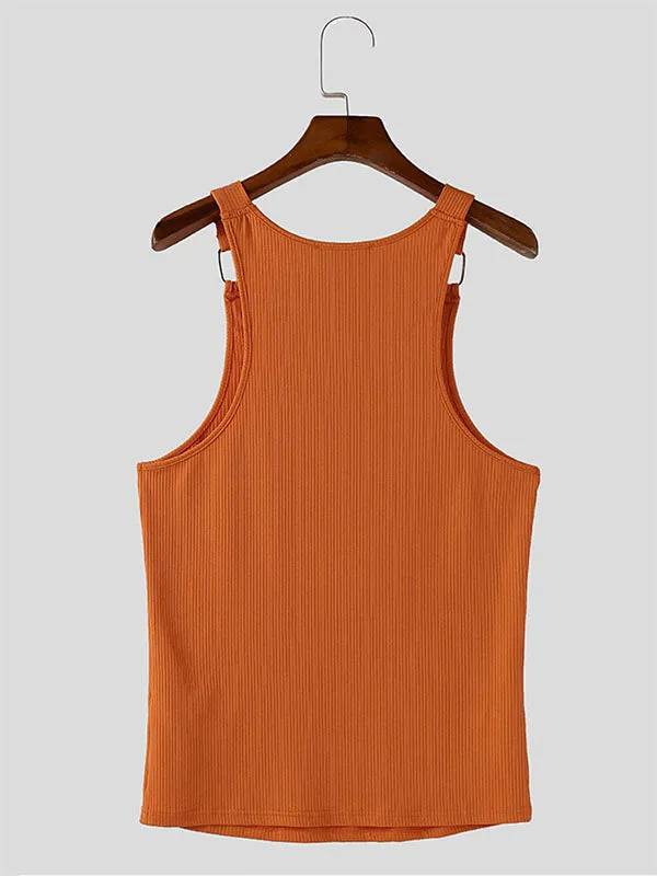 Mens Metal Buckle Patchwork Casual Tank SKUL05854 sold by Incerunmen product image thumbnail 5