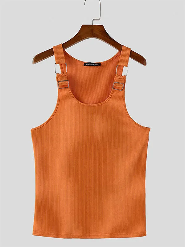 Mens Metal Buckle Patchwork Casual Tank SKUL05854 sold by Incerunmen product image thumbnail 4