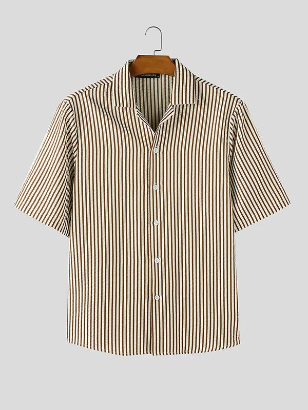 Mens Casual Striped Short Sleeve Shirt SKUL06502 sold by Incerunmen product image thumbnail 5