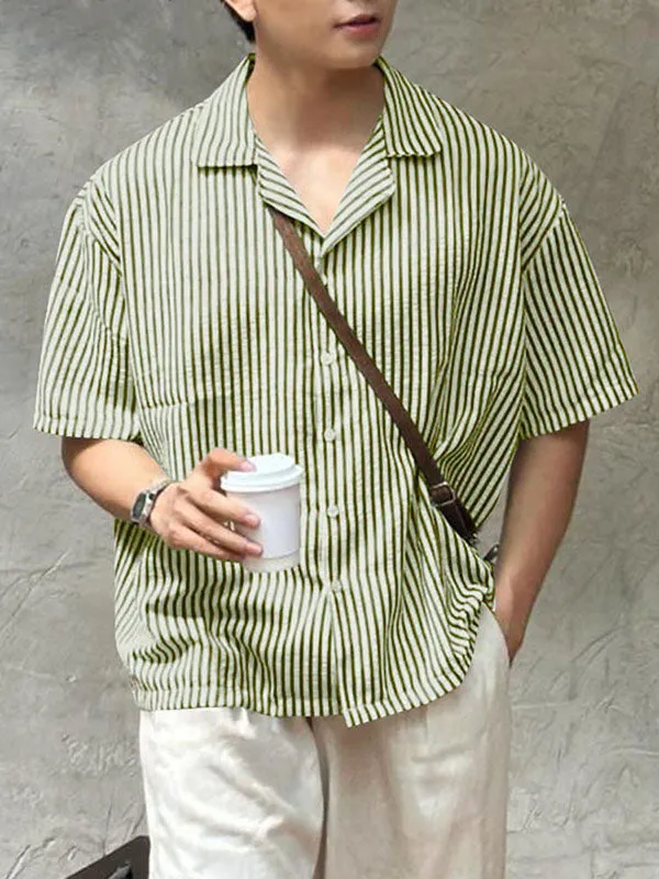 Mens Casual Striped Short Sleeve Shirt SKUL06502 sold by Incerunmen product image thumbnail 3
