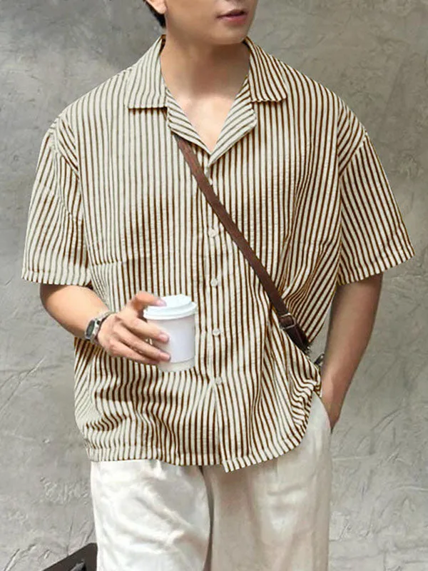 Mens Casual Striped Short Sleeve Shirt SKUL06502 sold by Incerunmen