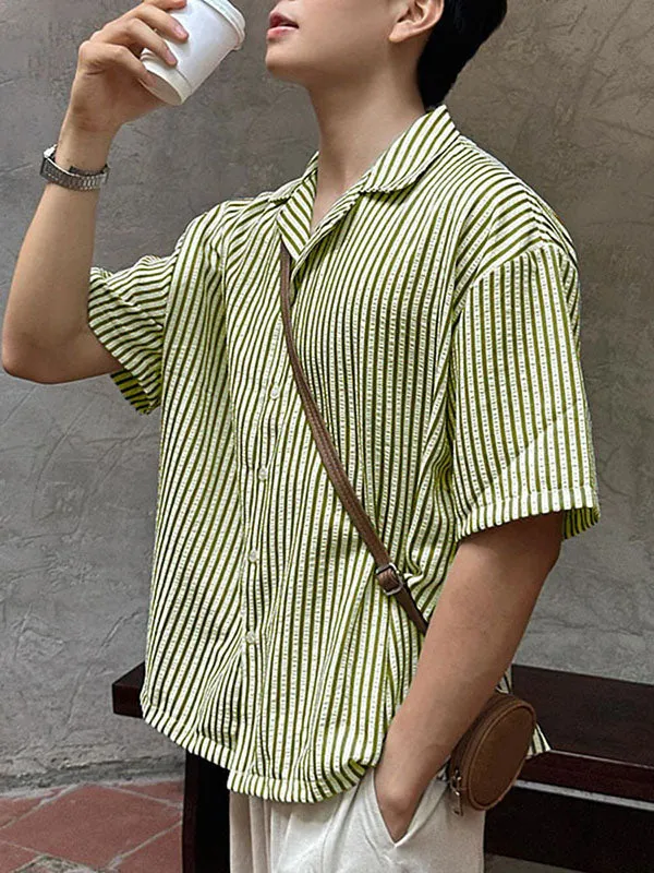 Mens Casual Striped Short Sleeve Shirt SKUL06502 sold by Incerunmen product image thumbnail 4