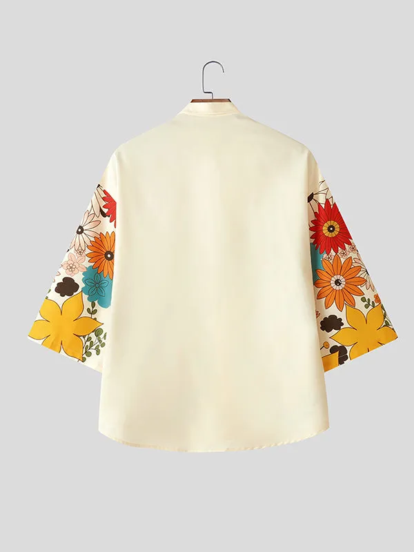 Mens Casual Floral Print Colorblock Shirt SKUL05737 sold by Incerunmen product image thumbnail 5