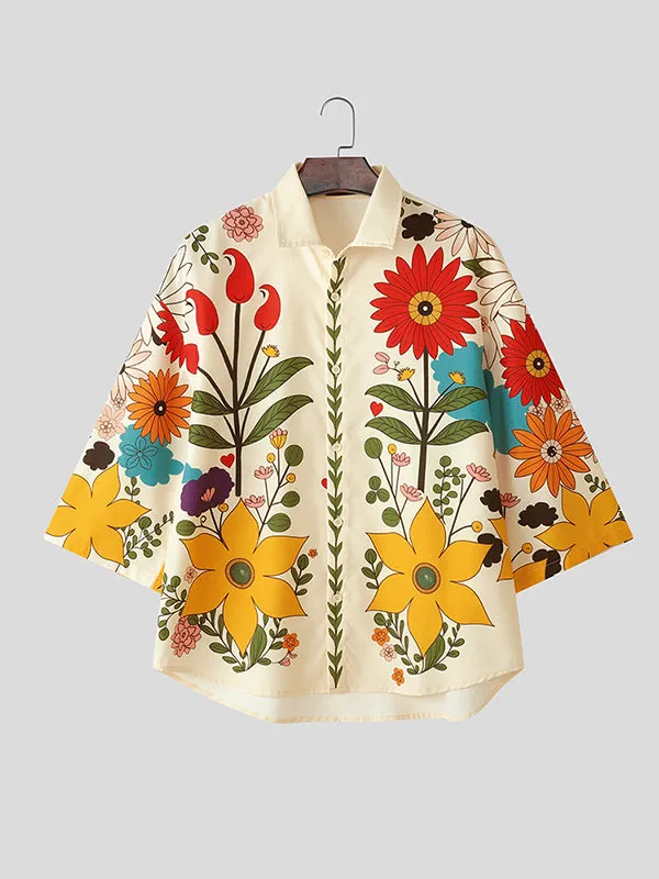 Mens Casual Floral Print Colorblock Shirt SKUL05737 sold by Incerunmen product image thumbnail 4