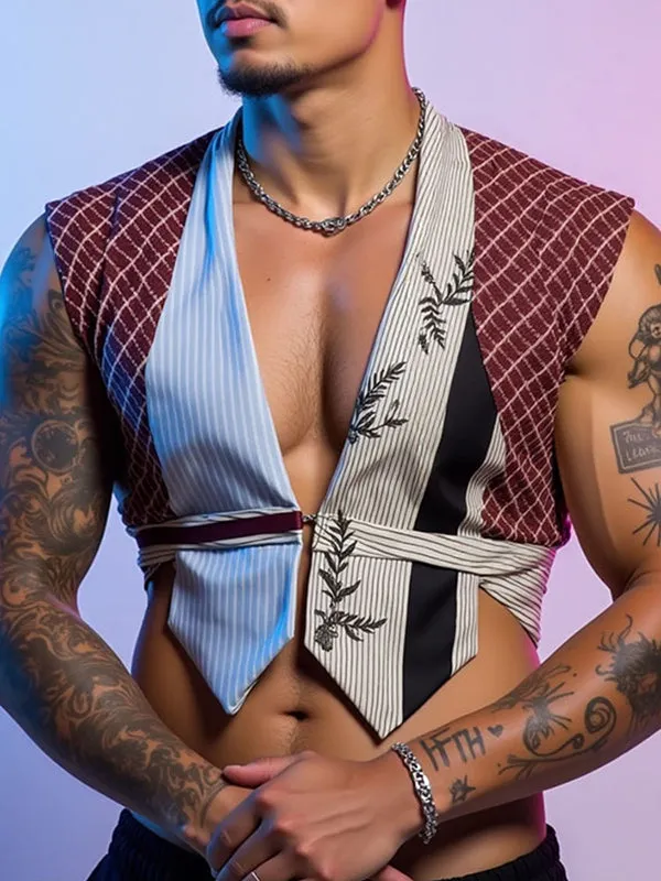 Mens Colorblock Cropped Sleeveless Waistcoat SKUL05672 sold by Incerunmen