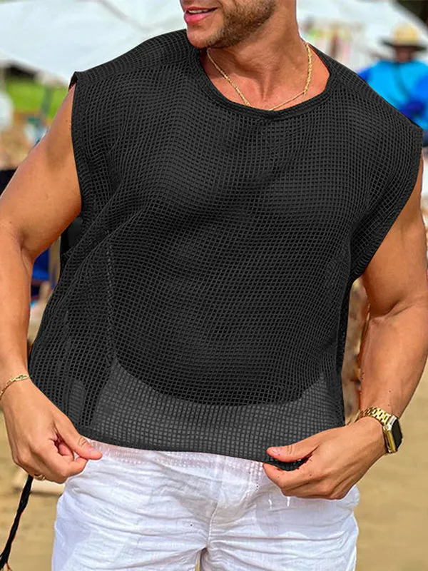 Mens Sheer Mesh Cut-Out Tank SKUL02390 sold by Incerunmen