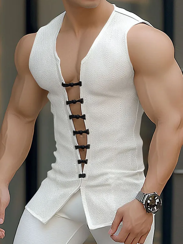 Mens Solid Color Split Hem Tank SKUL07479 sold by Incerunmen