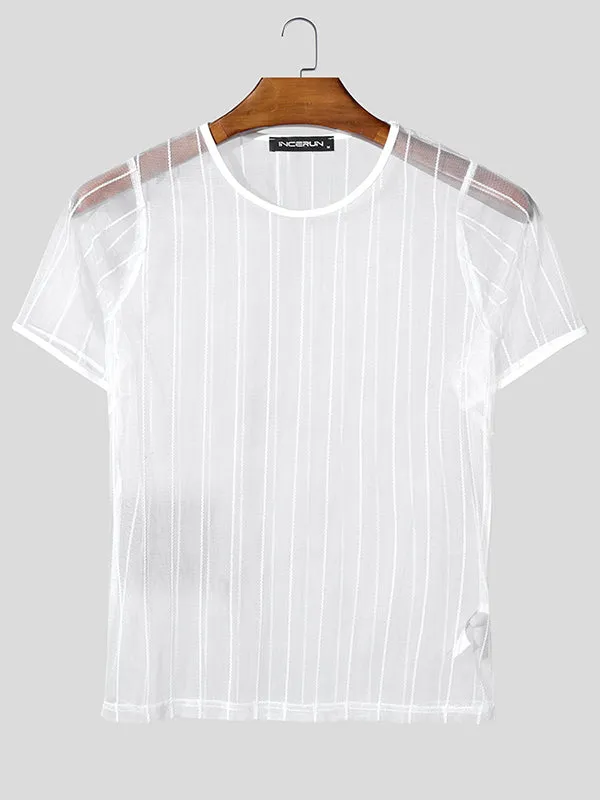 Mens Sheer Mesh Short Sleeve T-Shirt SKUL04436 sold by Incerunmen product image thumbnail 3