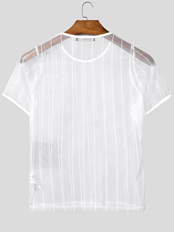 Mens Sheer Mesh Short Sleeve T-Shirt SKUL04436 sold by Incerunmen product image thumbnail 4