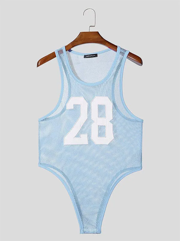 Mens Digital Print Sheer Mesh Sleeveless Bodysuit SKUL03027 sold by Incerunmen product image thumbnail 4