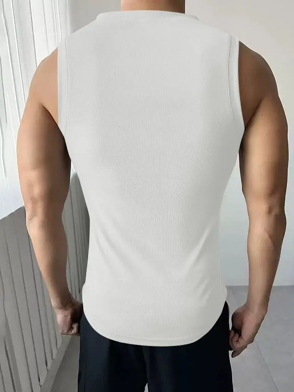 Mens Solid Textured V-Neck Tank SKUL04413 sold by Incerunmen product image thumbnail 4