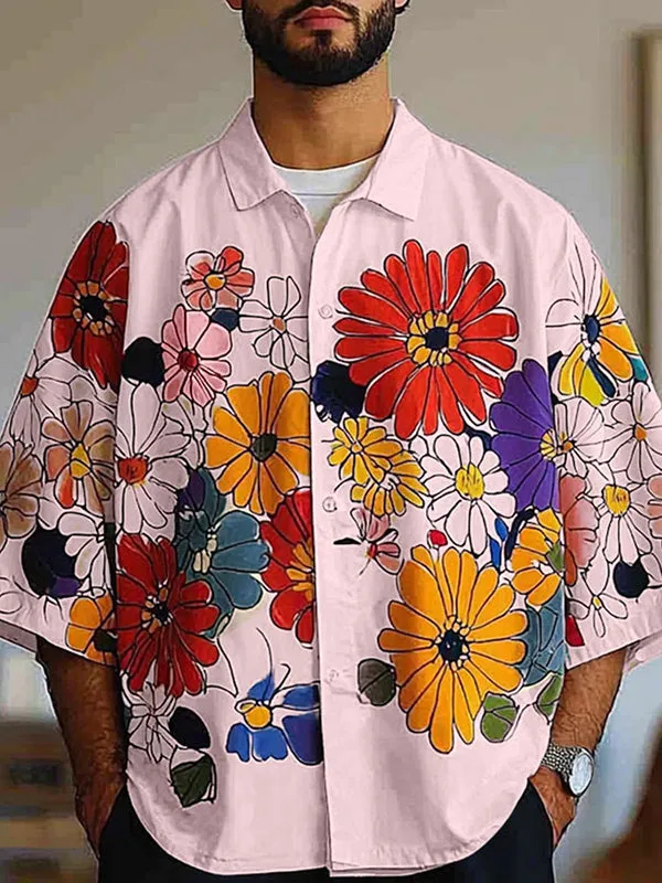Mens Floral Print Long Sleeve Shirt SKUL04316 sold by Incerunmen product image thumbnail 3