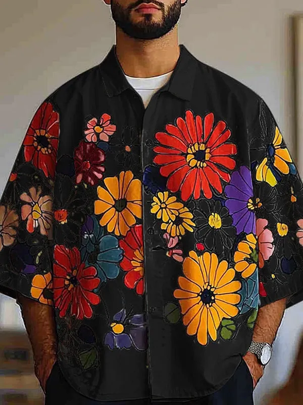 Mens Floral Print Long Sleeve Shirt SKUL04316 sold by Incerunmen