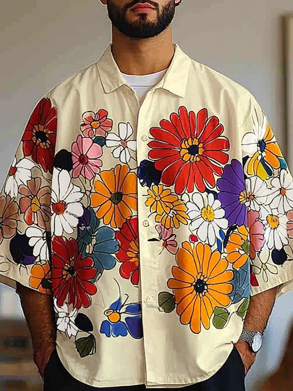 Mens Floral Print Long Sleeve Shirt SKUL04316 sold by Incerunmen product image thumbnail 2