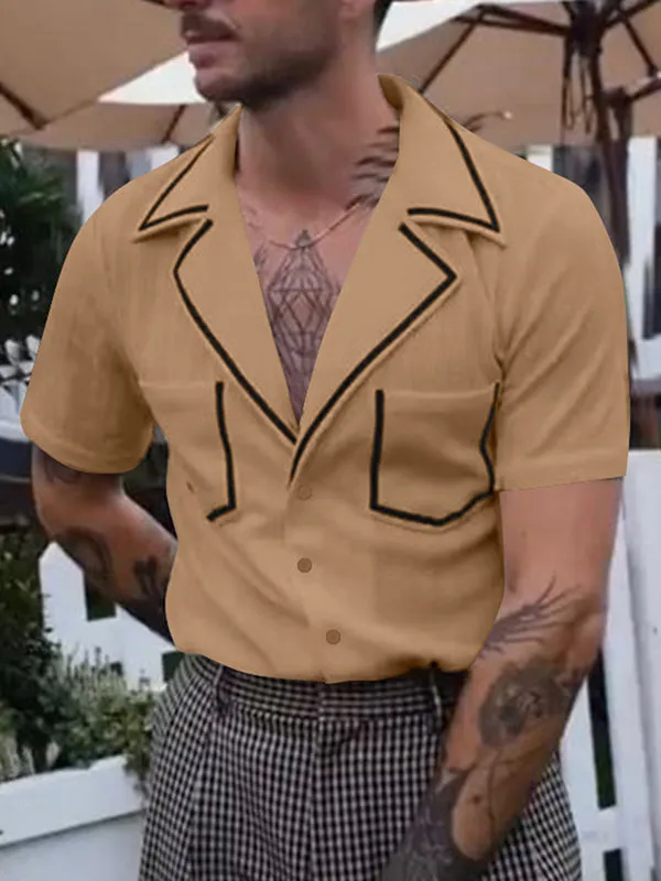 Mens Casual Colorblock Short Sleeve Shirt SKUK99047 sold by Incerunmen product image thumbnail 3