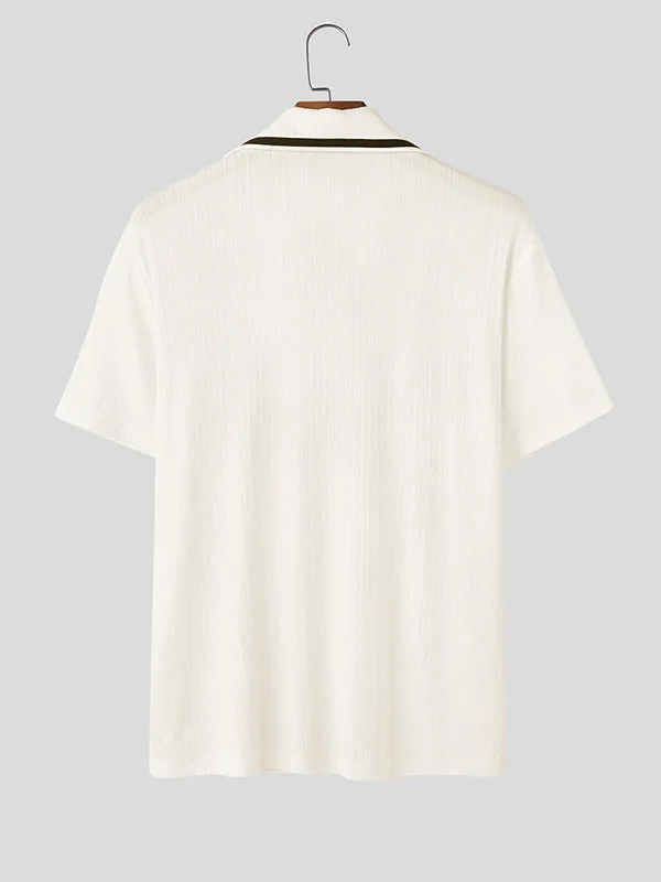 Mens Casual Colorblock Short Sleeve Shirt SKUK99047 sold by Incerunmen product image thumbnail 5