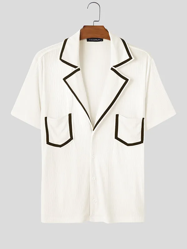 Mens Casual Colorblock Short Sleeve Shirt SKUK99047 sold by Incerunmen product image thumbnail 4