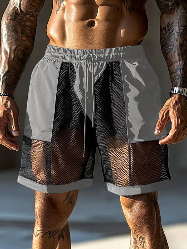Mens Sheer Loose-Fit Hollow-Out Short SKUK99945 sold by Incerunmen product image thumbnail 2