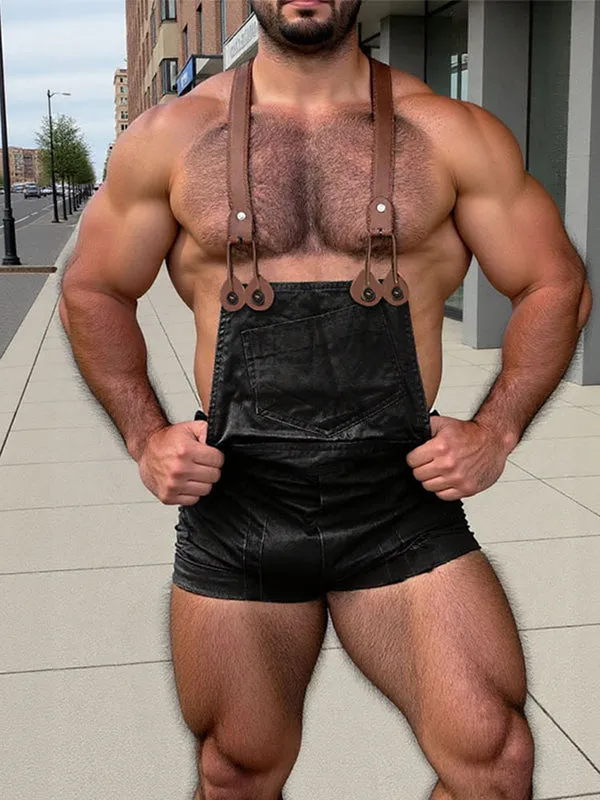 Mens Solid Color Pocket Belted Jumpsuit SKUL04992 sold by Incerunmen