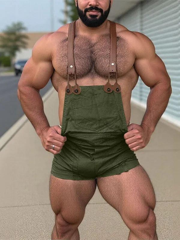 Mens Solid Color Pocket Belted Jumpsuit SKUL04992 sold by Incerunmen product image thumbnail 3