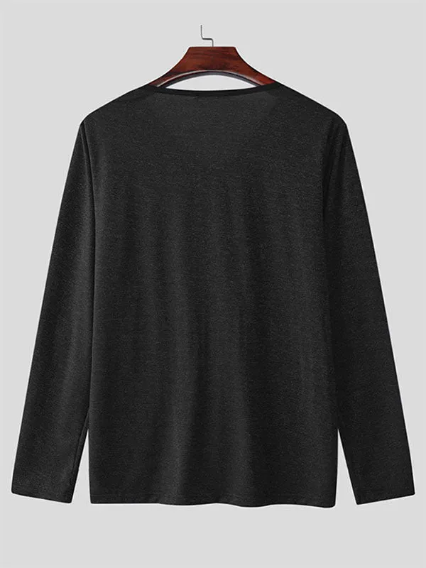 Mens Sparkling V-Neck Long Sleeve T-shirt SKUL02089 sold by Incerunmen product image thumbnail 2