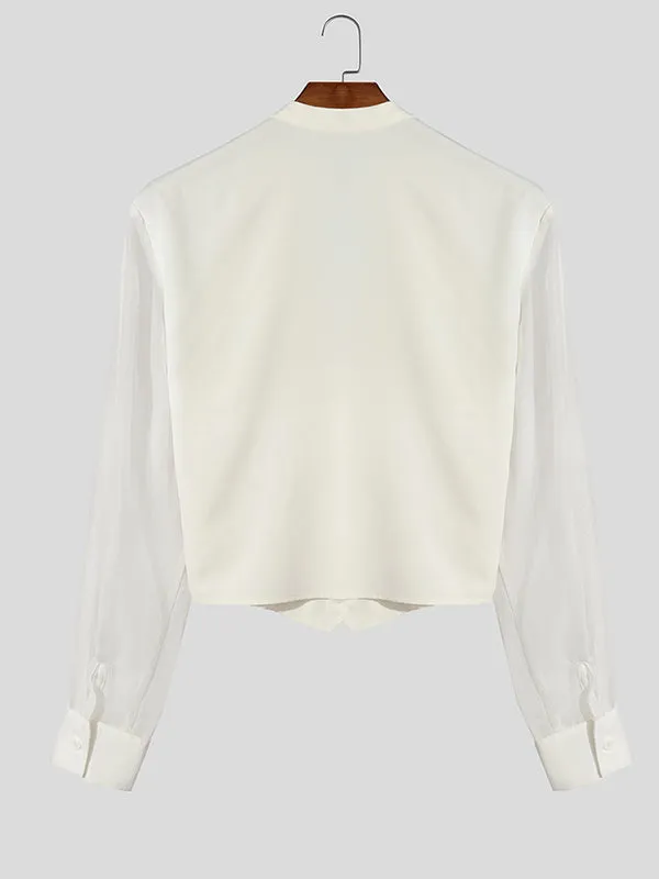 Mens Sheer Mesh Panel Long Sleeve Shirt SKUL03637 sold by Incerunmen product image thumbnail 5