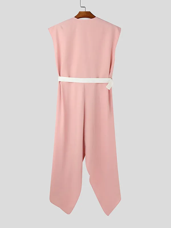 Mens Solid Color Irregular Pleated Long Waistcoat SKUL02381 sold by Incerunmen product image thumbnail 5