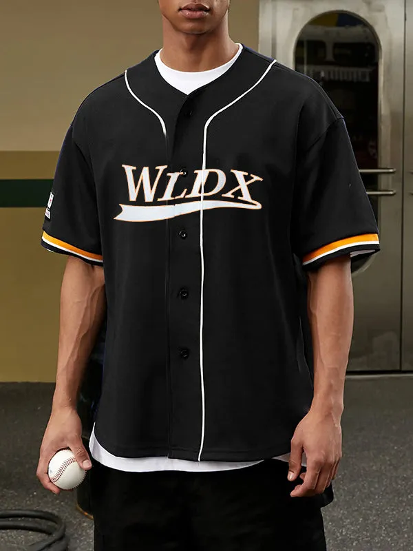 Mens Rugby-Inspired Print Short Sleeve Shirt SKUK89226 sold by Incerunmen