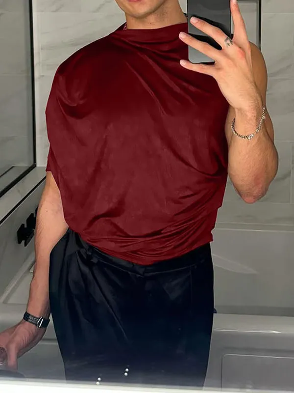 Mens Casual Solid Color One-Shoulder Tank SKUK99944 sold by Incerunmen product image thumbnail 3