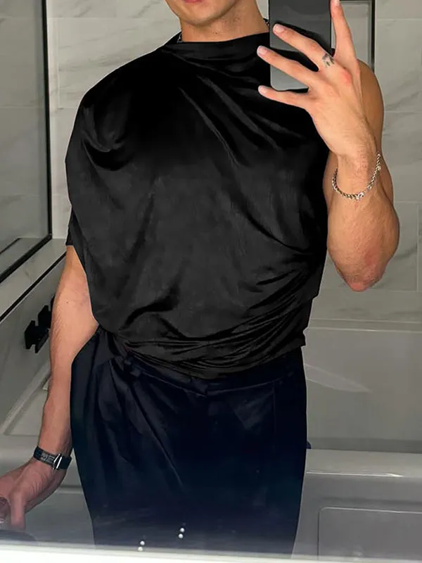 Mens Casual Solid Color One-Shoulder Tank SKUK99944 sold by Incerunmen