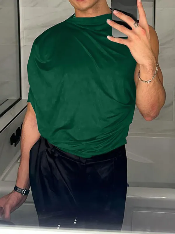 Mens Casual Solid Color One-Shoulder Tank SKUK99944 sold by Incerunmen product image thumbnail 5