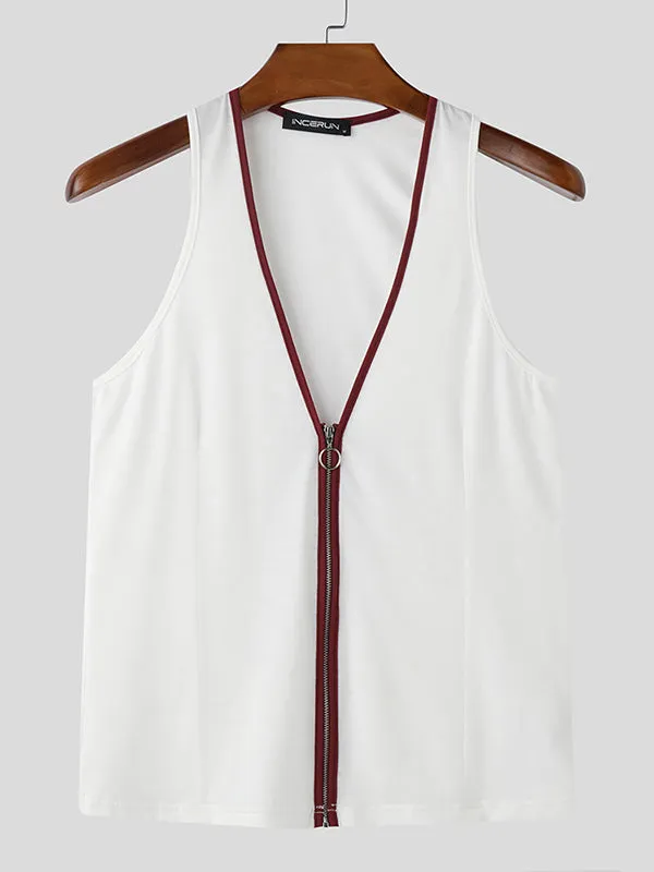 Mens Color Block Zipper Casual Tank SKUL04319 sold by Incerunmen product image thumbnail 3