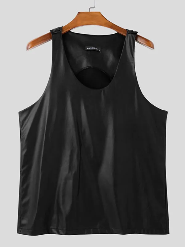 Mens Leather Loose Casual Tank SKUL01316 sold by Incerunmen product image thumbnail 3