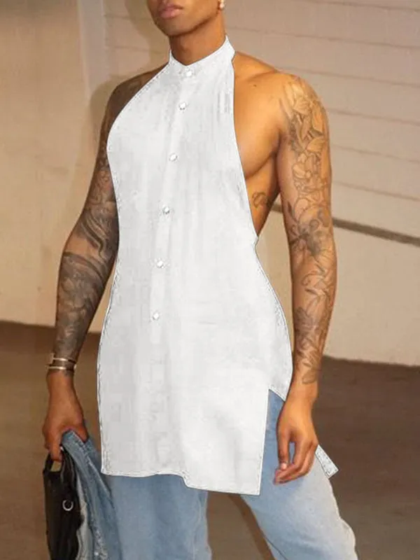 Mens Solid Color Backless Sleeveless Tank SKUL04374 sold by Incerunmen product image thumbnail 3