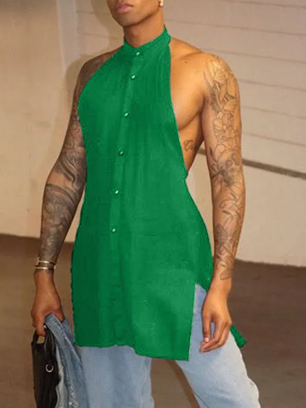 Mens Solid Color Backless Sleeveless Tank SKUL04374 sold by Incerunmen product image thumbnail 5