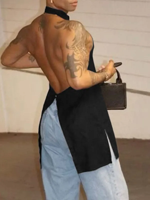 Mens Solid Color Backless Sleeveless Tank SKUL04374 sold by Incerunmen product image thumbnail 2