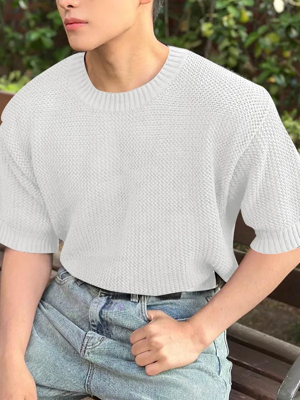 Mens Solid Color Hollow Short-Sleeve T-Shirt SKUL03119 sold by Incerunmen product image thumbnail 4