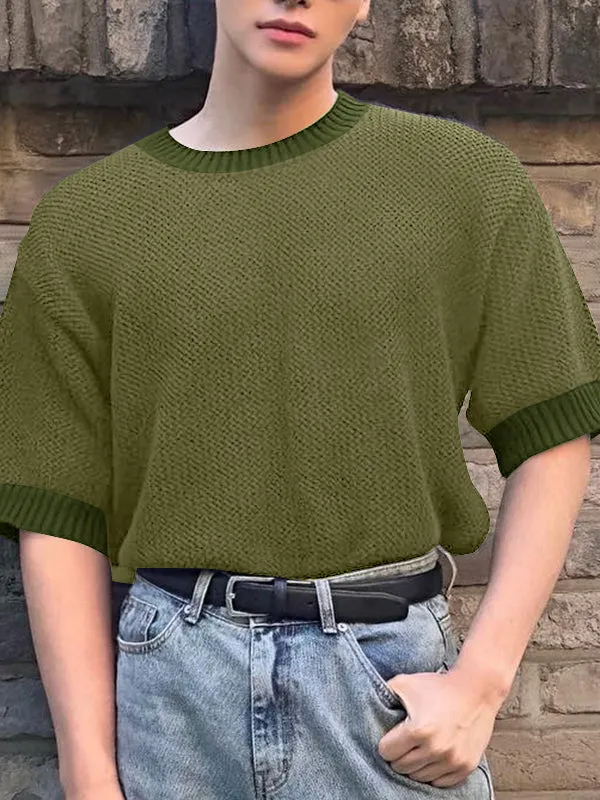 Mens Solid Color Hollow Short-Sleeve T-Shirt SKUL03119 sold by Incerunmen product image thumbnail 5