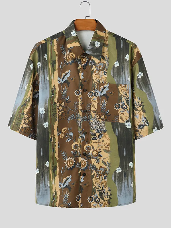 Mens Floral Print Long Sleeve Shirt SKUL01046 sold by Incerunmen product image thumbnail 3