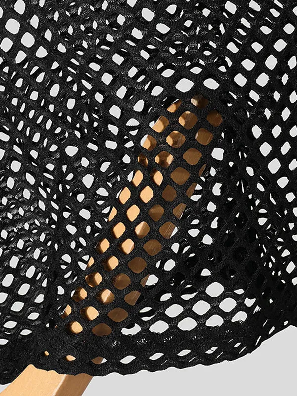 Mens Faux Leather Patchwork Cropped Short Sleeve T-Shirt SKUL01366 sold by Incerunmen product image thumbnail 4