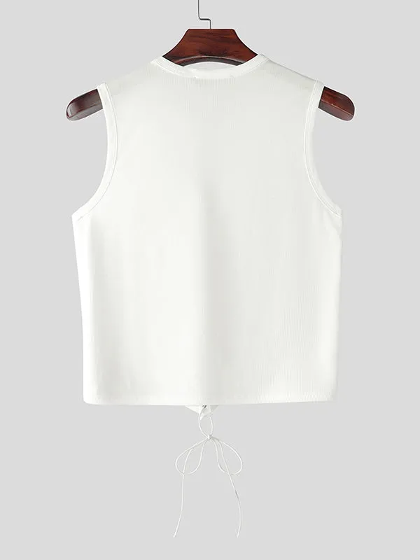 Mens Lace-Up Crossed Cropped Tank SKUK99941 sold by Incerunmen product image thumbnail 5