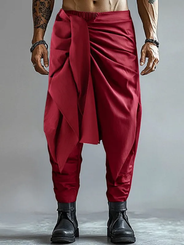 Mens Solid Color Irregular Pleated Long Pant SKUK99771 sold by Incerunmen product image thumbnail 3